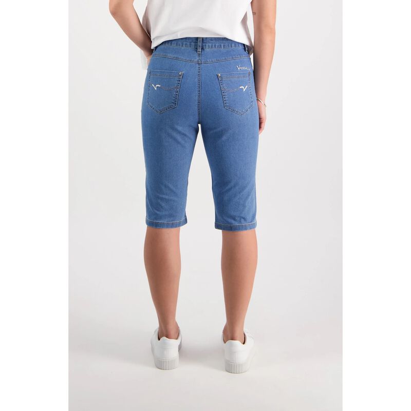 Vassalli Slim Leg Contrast Stitch Denim Short image number 1